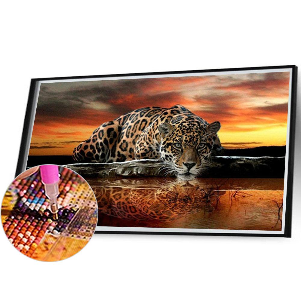 5D DIY Diamond Painting Kits Full Square Drill Sunset Tiger Mosaic Picture Wall Decor Rhinestone Art Crafts Home Decoration Gift