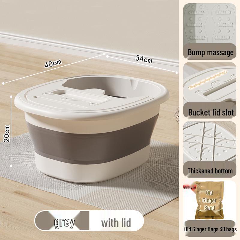 Foldable Portable Foot Bath Basin - Insulated and Over-Calf Design for Home Spa.