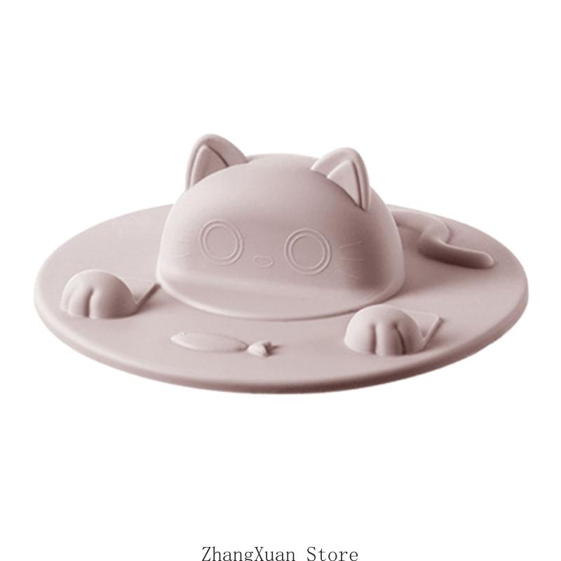 3XUF Cats Silicone Cup Lid Dustproof Camping Mugs Covers Leakproof Hot Cup Lid Airtight Seal Lid for Coffee and Teas