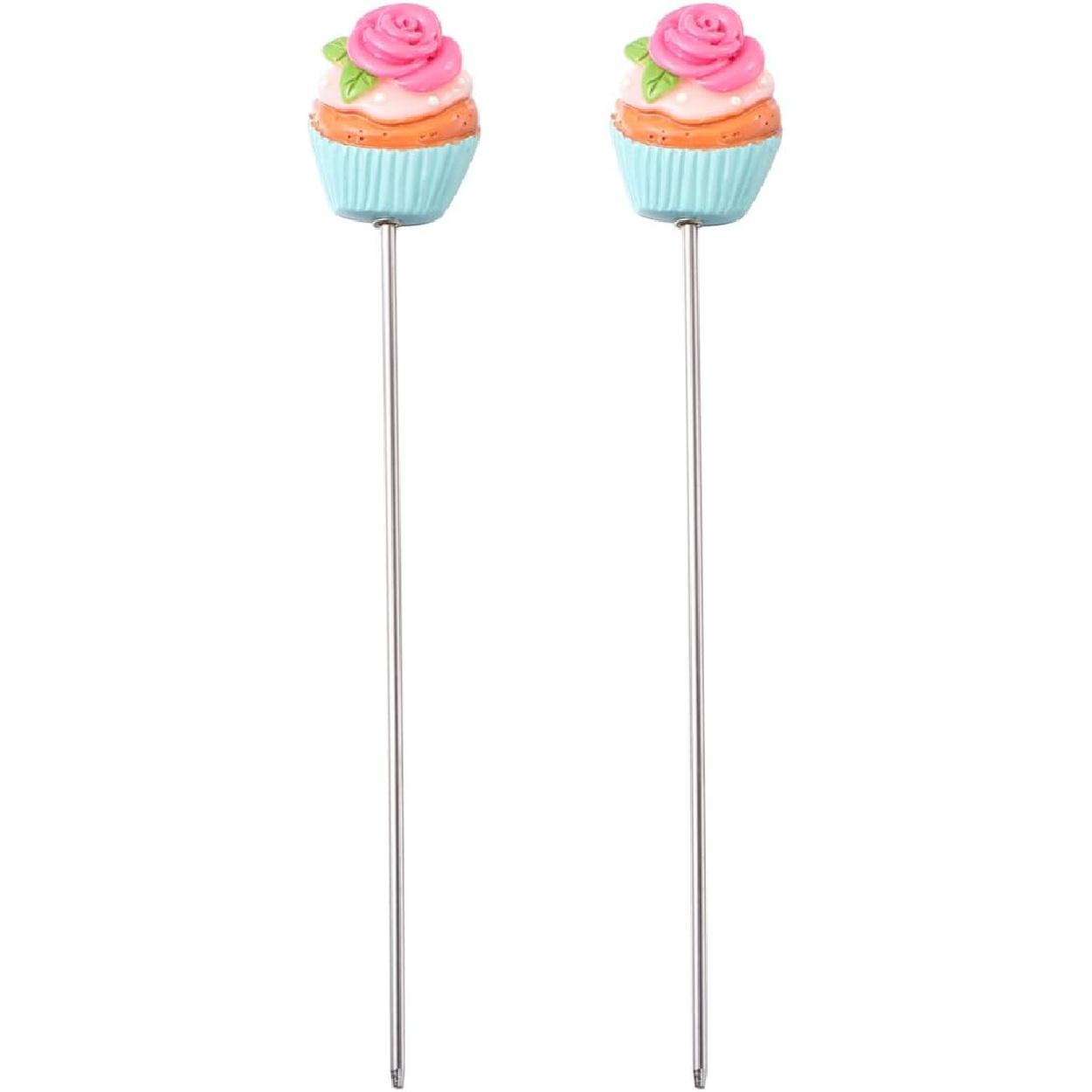 

Hemoton 2pcs Cake Tester Stainless Steel Cake Skewer Reusable Cake Probe Testing Needle for DIY Cake Bread Muffin Baking Supplies (Green Leaf Rose)