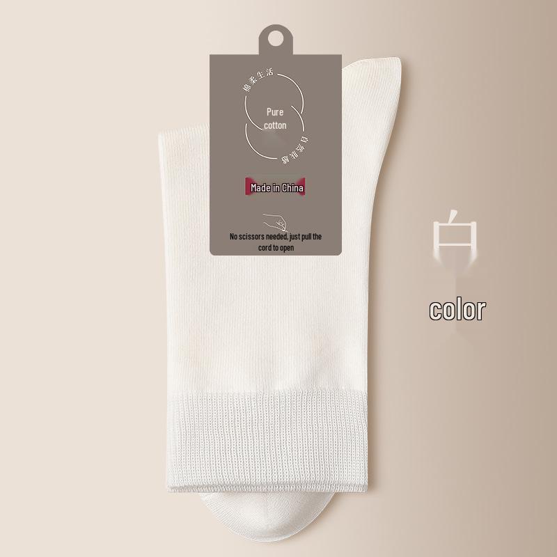 Svarta herrstrumpor i ren bomull till mitten av vaden - Varma, andningsbara och svettabsorberande för höst/vinter