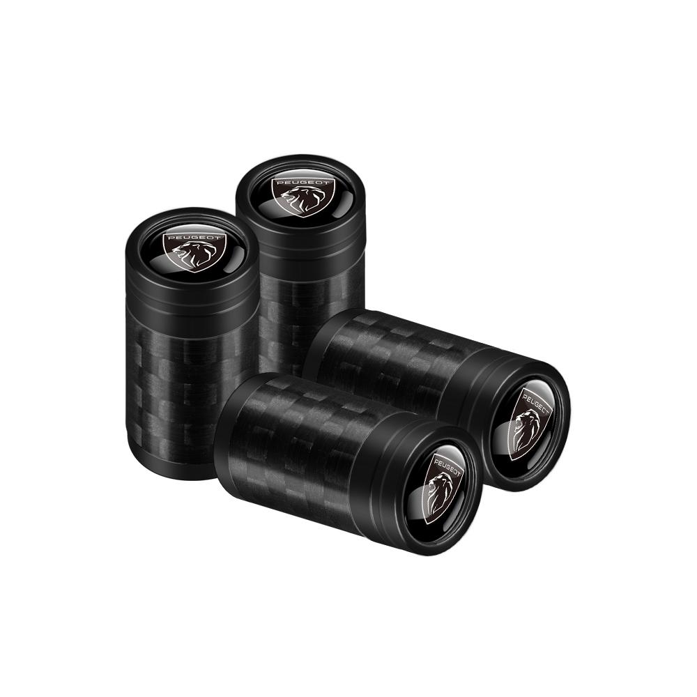 4pcs Carbon Fiber Car Wheel Tire Valve Cap Tyre Stem Cover Auto Accessorie For Peugeot 108 2008 206 207 306 308 508 107 3008 208