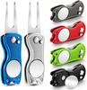 1/2pc Foldable Golf Divot Repair Tool with Golf Ball Tool Pitch Groove Cleaner Golf Accessories Putting Green Fork Training Aids