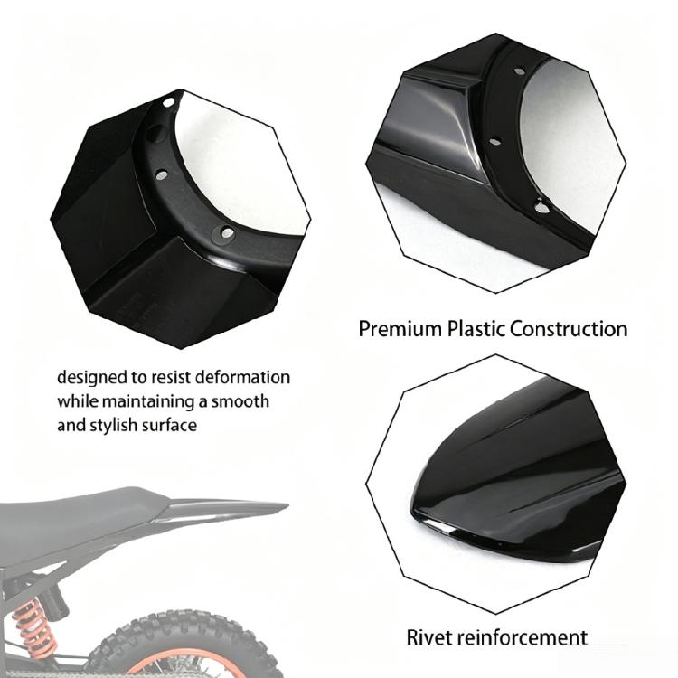 Ebike Rear Guard Part for Tuttio 01 Electric Dirt Bike, Black ABS Molded Mudguard with Screw and Washer Hardware