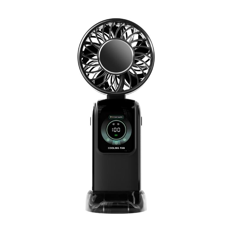 

Handheld Fan Small Fan Outdoor Cooling Fan 3600mAh Table Fan 100 Speed Setting Suitable for Travel and Outdoor Activity чёрный