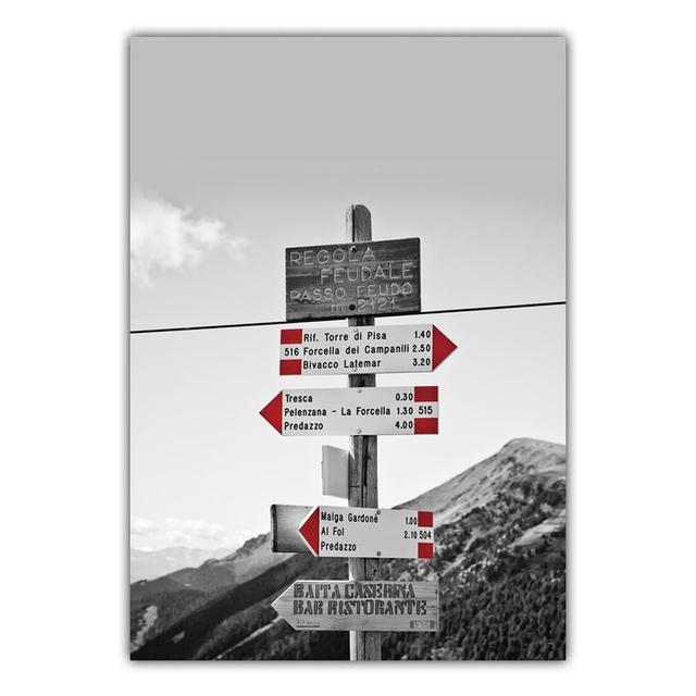 Nordic City Sign Building Landscape Canvas Painting Train Poster In Snow Office Living Room Bedroom Home Decoration Mural No Frame