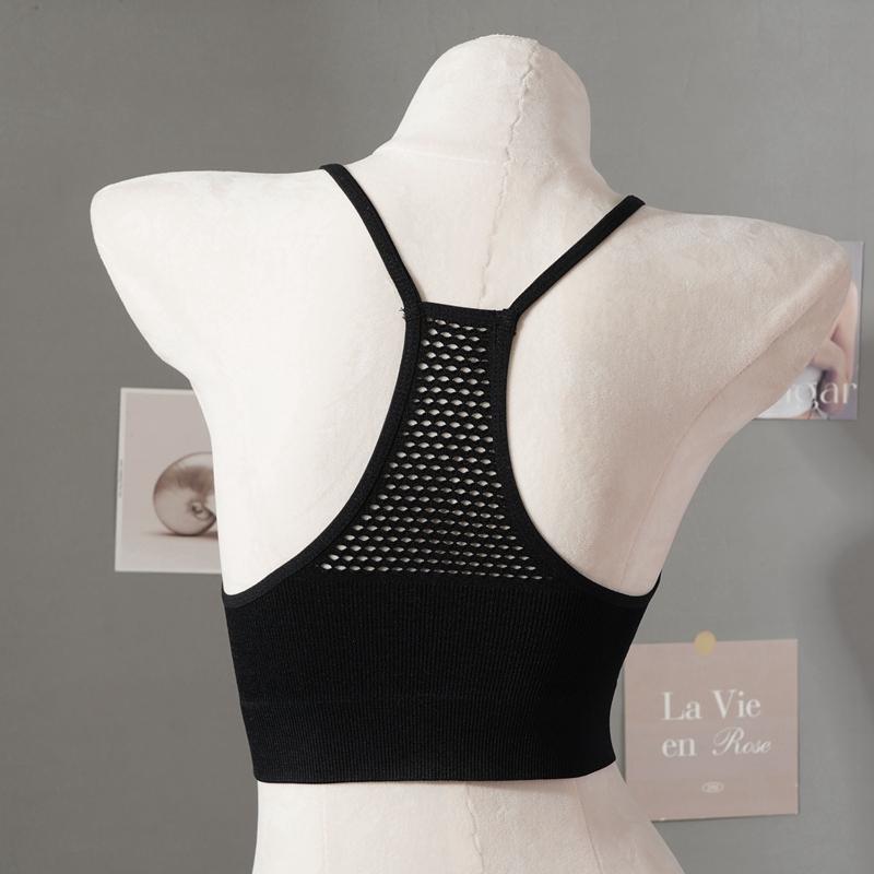 Sports Bras for Women High Support Seamless Ribbed Longline High Neck Sports Bra Racerback Padded Crop Top Yoga