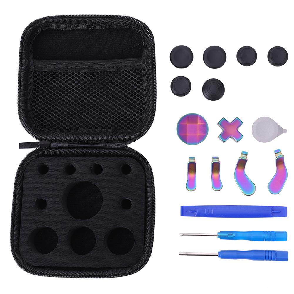 16/18 in 1 Metal Thumbsticks Controller Component Set D-pad Accent Rings Carrying Case Screwdriver for Xbox One Elite Series 2
