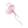 Plush Pompoms Keychain Heart Keying Pendant Car Key Chain Hanging Ornaments Rope Keyholders Bag Charm Decorations