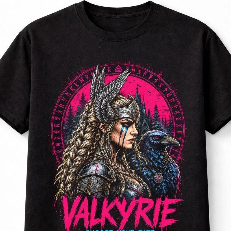 Valkyrie Viking Warrior Raven Norse Mythology Unisex TShirt S