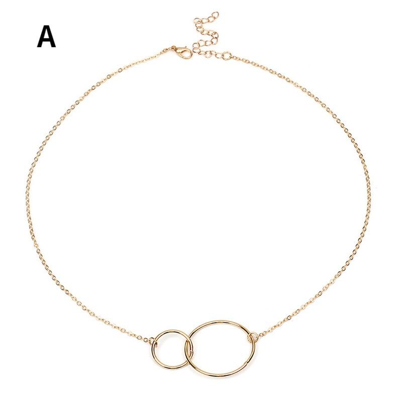 Fashion Clavicle Chain Simple Geometry Personality Size Circle Necklace Personality Versatile Jewelry