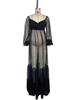 Women's Long Sleeve Maternity Gown Off Shoulder Sweetheart Tulle Split Photoshoot Dress