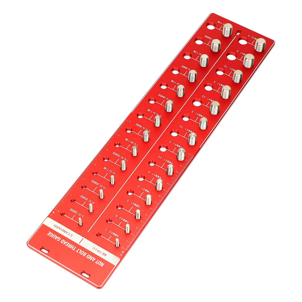 Nut and Bolt Thread Checker 14 Metric 14 Standard Sizes Bolt and Nut Identifier Gauge with 6 Inch