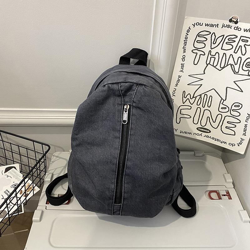 Large Capacity Denim Backpack High School College Student Simple Schoolbag Women's Computer Backpack Fashion
