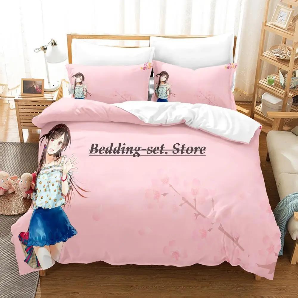 Comfortable Anime Print Bedding Set With Duvet Cover And Pillowcases Single Twin Full Queen King Sizes For All Ages