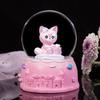 Cute Cartoon Cute Rabbit Sparkling Mini Crystal Ball Night Light Cell Button