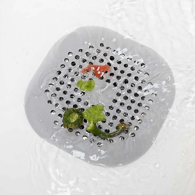 1 Piece Shower Drain Hair Catcher Tub Stopper Household Drain Protector with Suction Cup Drain Cover Bathroom Tub and Kitchen Sink Cover (Gray)