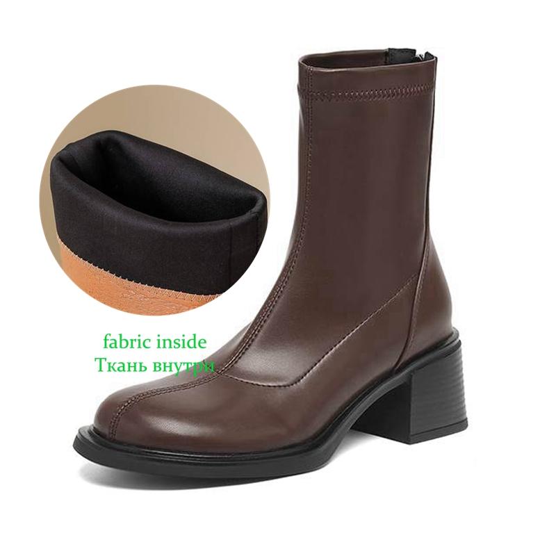 Krazing Pot Microfiber Winter Round Toe Modern Platform Size 33 Boots Size 43 Women Fashion Stretch Ankle Boots
