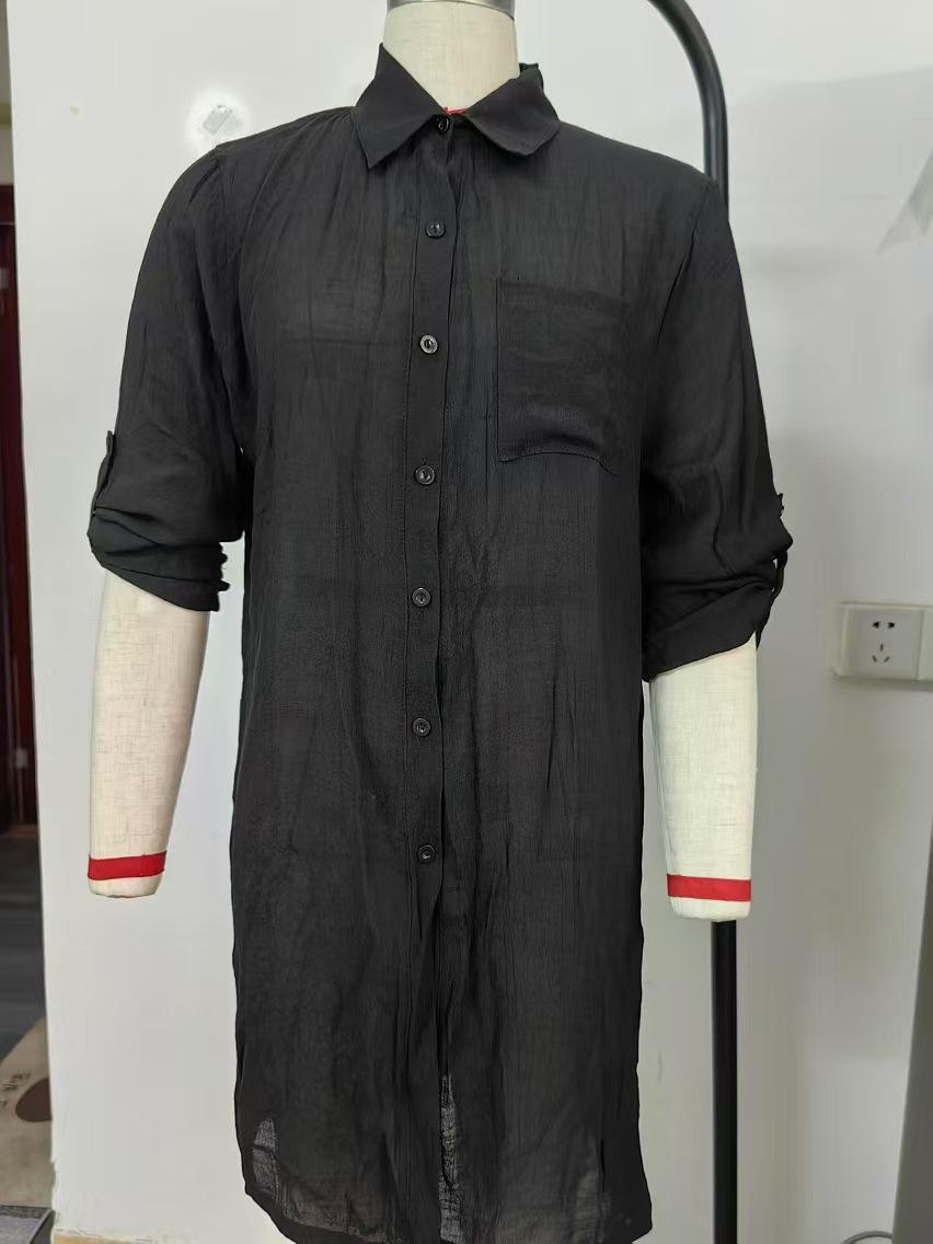 

Купальник-накидка из бамбукового хлопка в европейско-американском стиле с защитой от солнца One Size чёрный