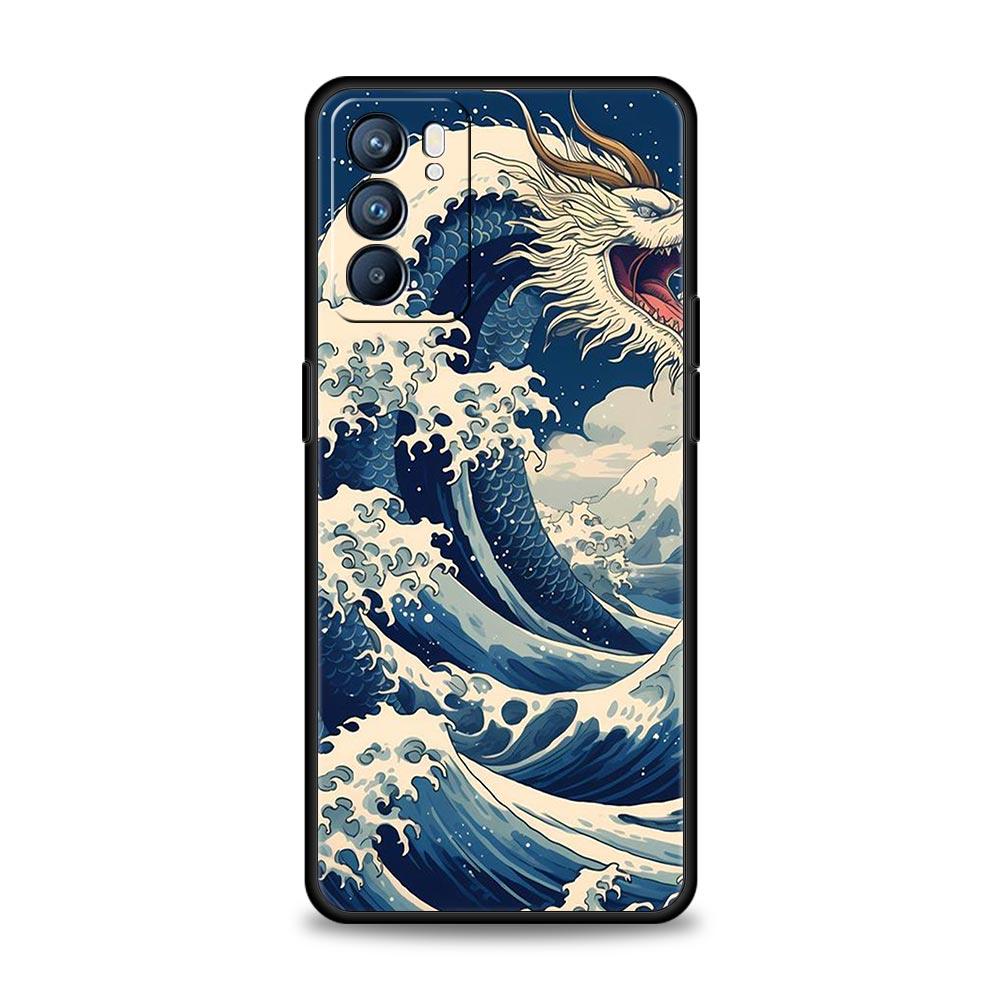 Japan The Great Wave Of Kanagawa Case For Oppo Reno8 Reno7 Reno6 Pro A54 5G Find X6 X5 A53 A52 A9 A15 A17 A16 A57 A31 Cover