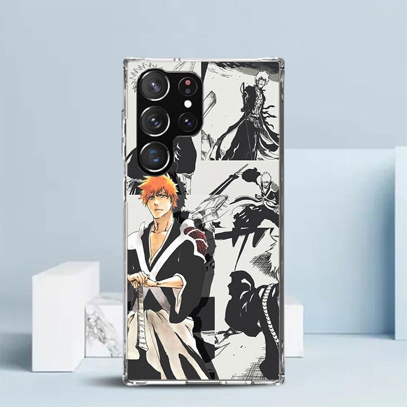 Ichigo Kenpachi Bleach Anime Phone Case For Samsung Galaxy S24 S25 Edge S26 Ultra S22 S23 Plus S21 + S20 FE Soft TPU Back Cover