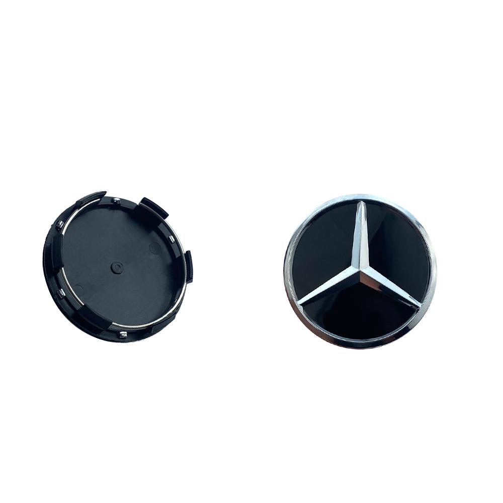 4Pcs 60MM Black Silver Car Wheel Center Hub Cap Badge Logo Cover Accessories For Mercedes Benz W205 W204 W203 A C E B Class