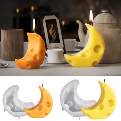 Cheese Shape Silicone Candle Mold Moon Geometry DIY Mousse Cake Aromatherapy Soap Chocolate Mold Candlestick Creative Decoration