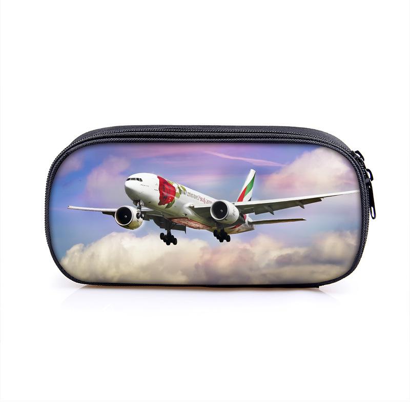 Airplane Pattern Pencil Case – Cool, Large Capacity Stationery Box for Boys and Students