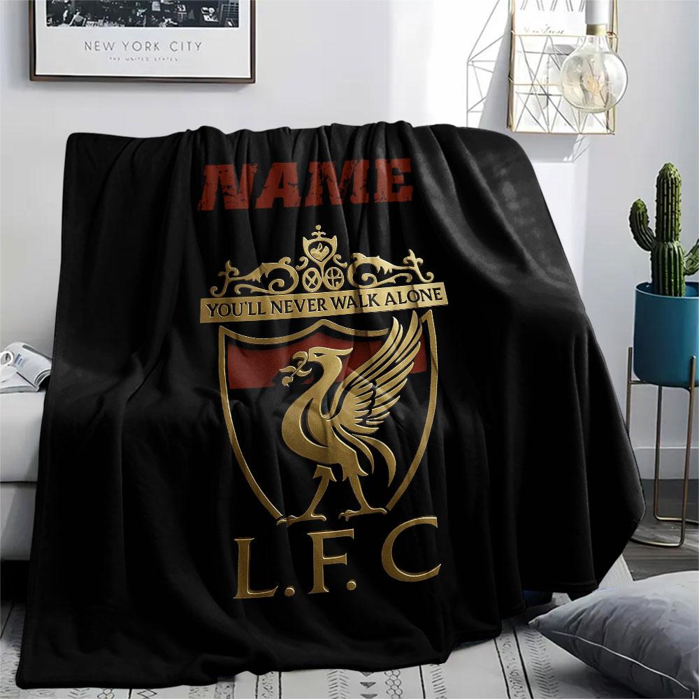 Custom Name,Liverpool Printed Flannel Blanket, Soft Throw for Bedroom Sofa, Washable, Christmas Present, Great Gift.