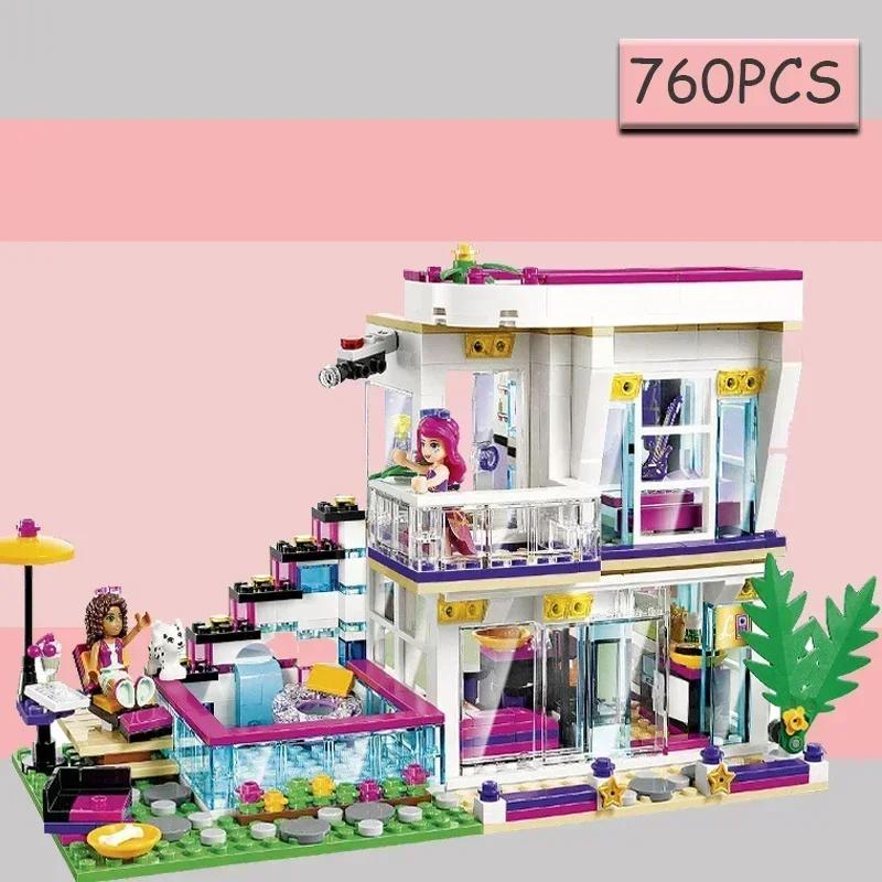 Pop Star House Building Block Livi Friends for Girls Figures Bricks Educational Toys for Children