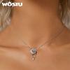 WOSTU 925 Sterling Silver Openable Heart-shaped Balloon Charms Forever Love Pendant Fit Original Bracelet for Valentine's Gift