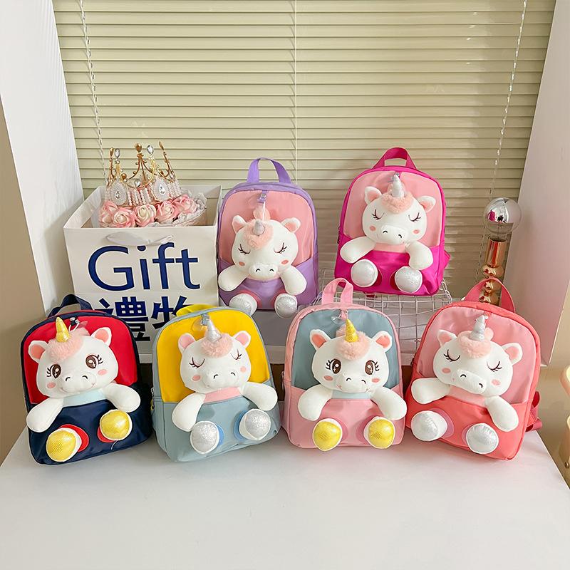 Kids Toddler 3D Cute Backpack Stuffed Unicorn Toys Girls Schoolbag Backpacks Kindergarten Preschool Plush Animal Baby Bag