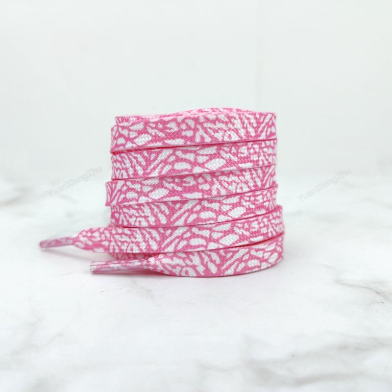 1 pereche șireturi cu textură crăpată, plate, pentru adidași AF1/AJ, șireturi de modă cu imprimeu leopard, 120/140/160CM, șnururi pentru pantofi