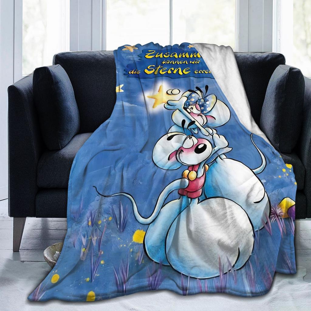 Cartoon D-Diddl Rat Cute Blanket Flannel Winter Breathable Lightweight Throw Blanket for Home Couch Quilt