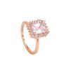 Estele Women Designer Square Finger Ring Rose Gold Plated CZ
