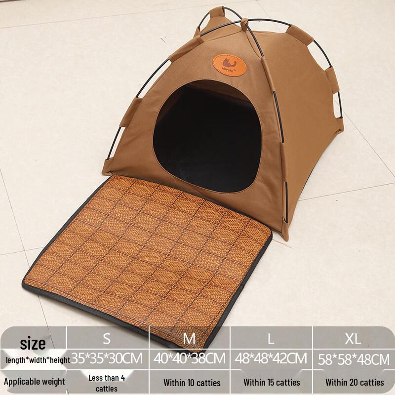 Foldable Semi-Enclosed Pet Tent Bed