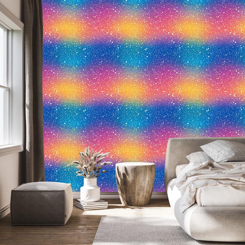 Blue and purple glitter wallpaper for living room and bedroom 50x1000