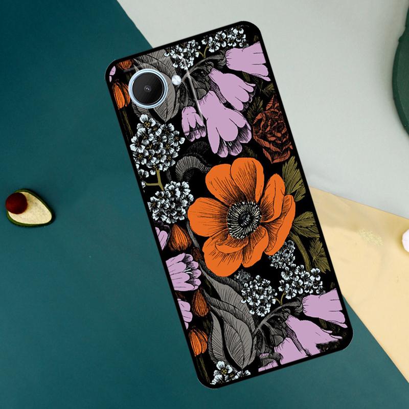 Painting Flowers Nature Leaves For Realme C63 C61 C71 C55 C67 C51 C75 C65 C53 C35 10 11 12 13 14 Pro Plus GT6 GT7 Pro Case