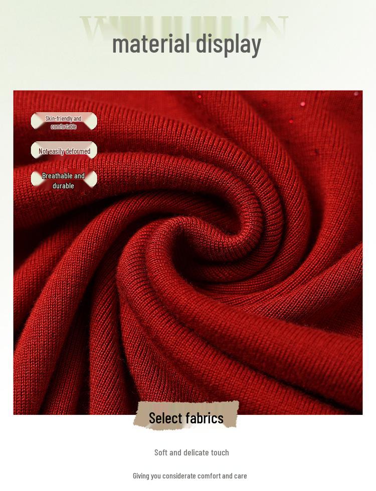 Elegant Spring Cheongsam Collar Knit Top for Middle-aged and Elderly Women