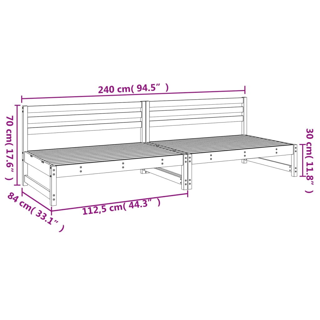 Garden Center Sofas 2 pcs 120 x 80 cm pressure treated pine wood