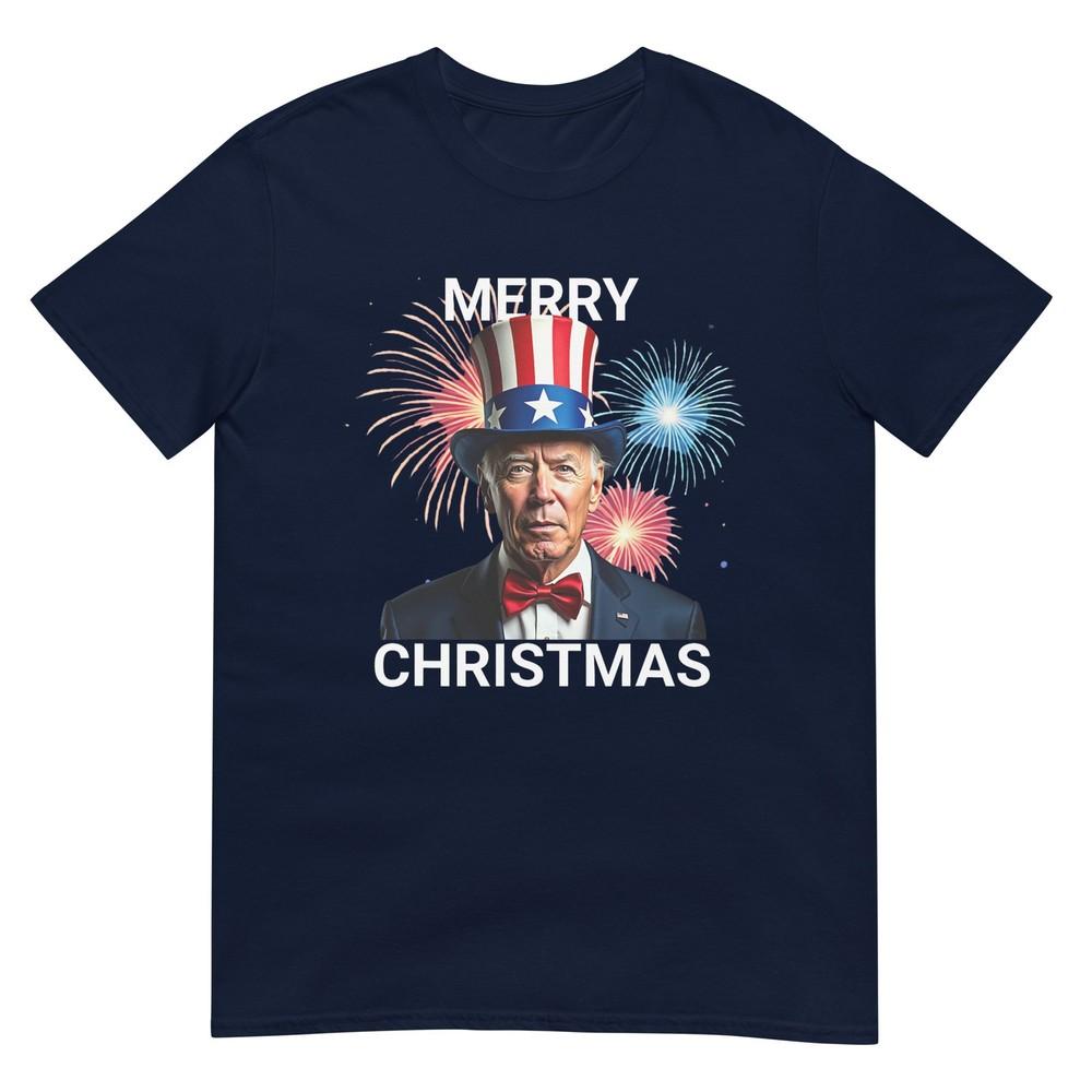 Joe Biden Merry Christmas Funny 4th Of July Tshirt S
