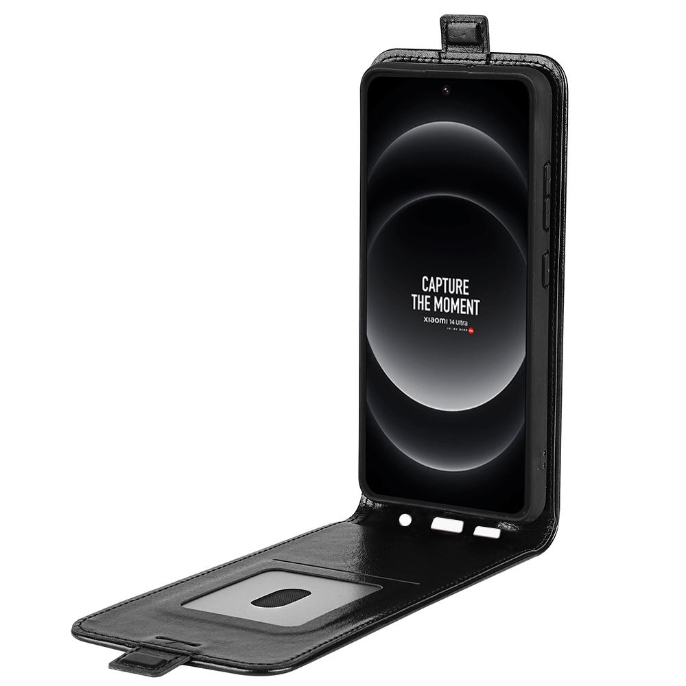For Xiaomi 14 Ultra Case PU Leather Protective Vertical Flip Phone Cover with Card Holder