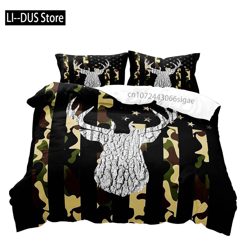 

Moose Black Bear Duvet Cover Queen Set Wildlife Deer Bedding Set Rustic Bedroom Decor for Men Boyfriend Teen Boy2 Pillowcases EU Single(135*200cm)3pcs