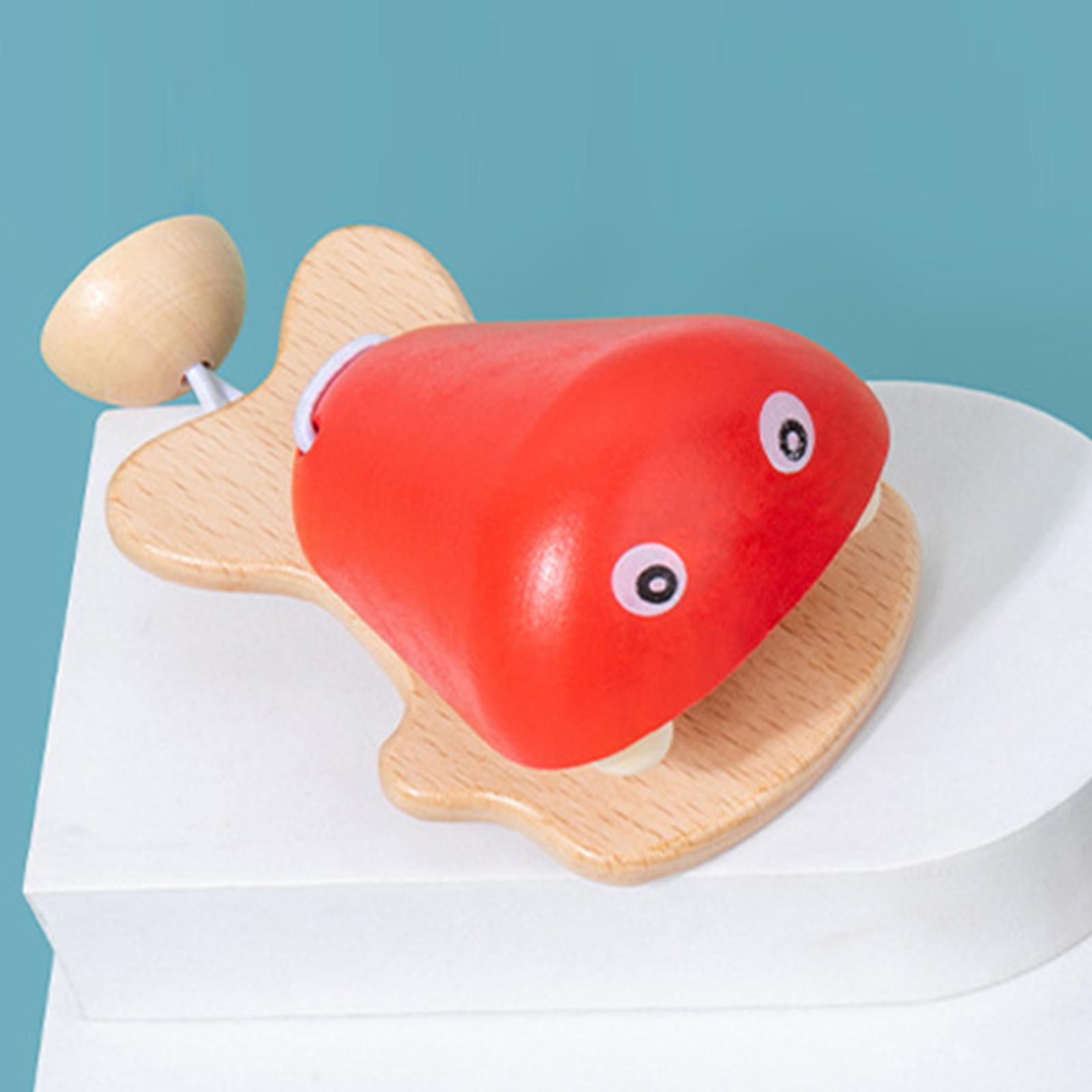 

Small Wood Castanet Toy Finger Castanets Cartoon Sand Hammer Toy for Musical Instruments Toy Kids Children 18 Months+ Boys Girls красный