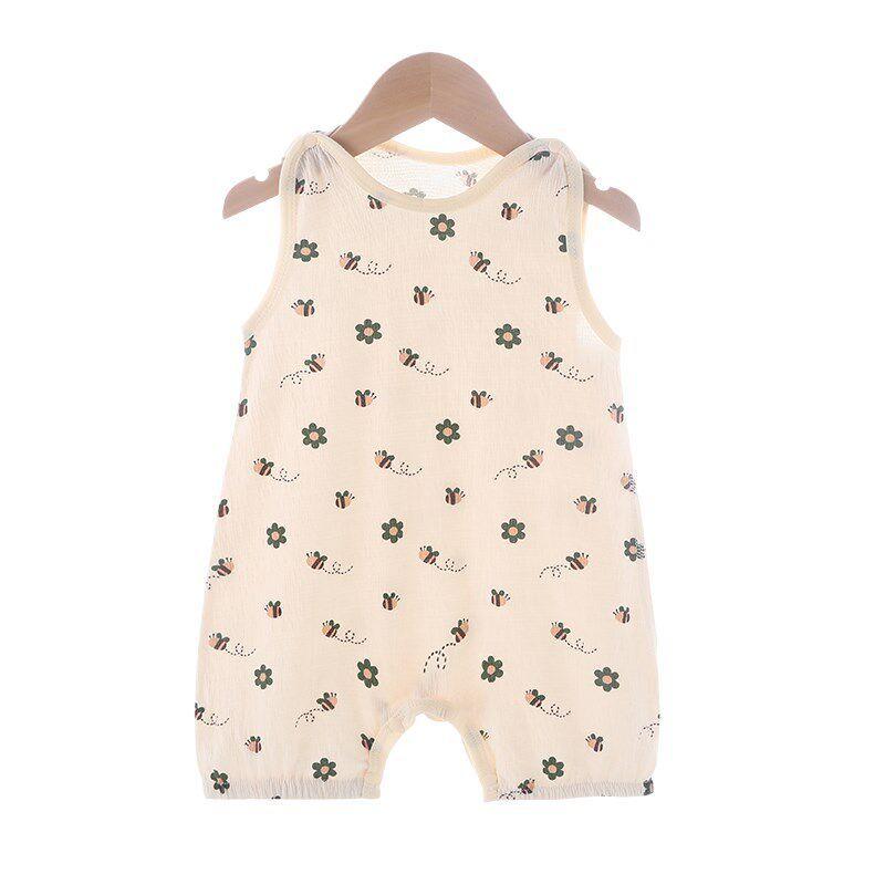Baby Vest Romper Summer Thin Pajamas Seamless Korean Style Summer Clothes Baby Y One-Piece Crawling Suit Super Cute