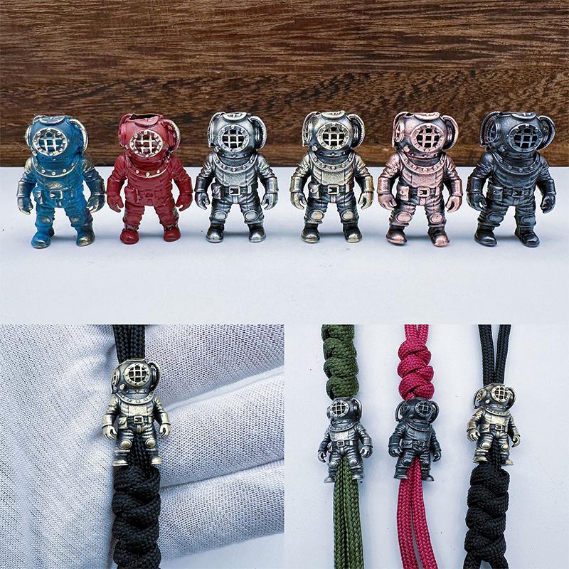 Diver Figurine Brass Knife Beads Edc Diy Woven Bracelets Lanyard Pendants Accessories Outdoor Tool Hangings Charms Gift