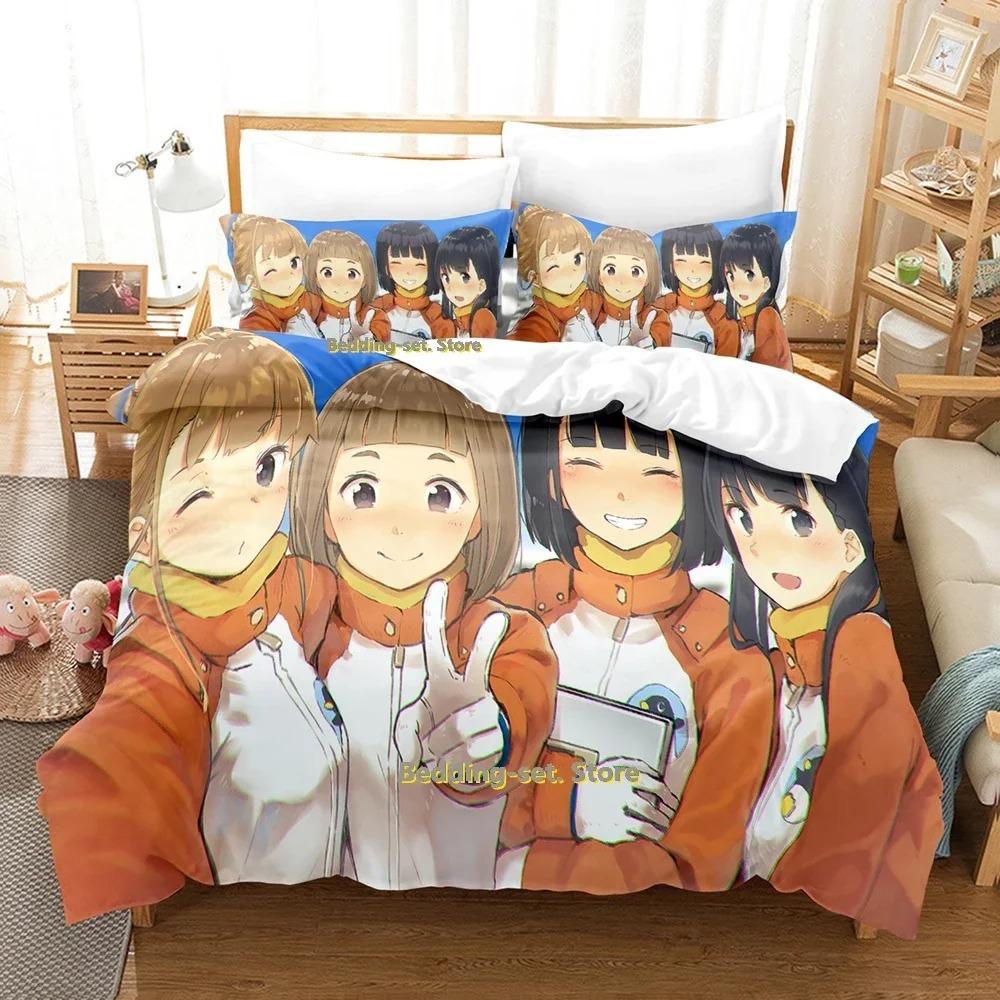 Anime A Place Further Than The Universe Bedding Set Single Twin Full Queen King Size Bed Set Adult Kid Bedroom Duvet cover Sets