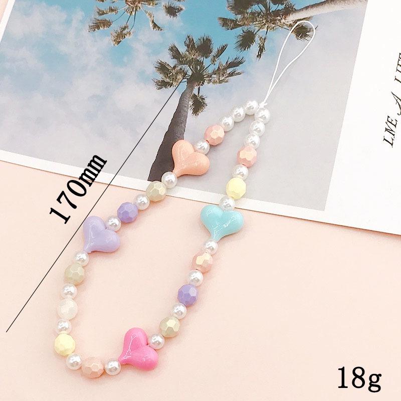 Pearl Bow Beaded Mobile Phone Lanyard Keychain Pendant Accessory