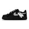 Court Vision Low Slip Resistant Abrasion Resistant Low Top Skateboard Shoes Unisex Black Silver DH2987-002(Team49-)