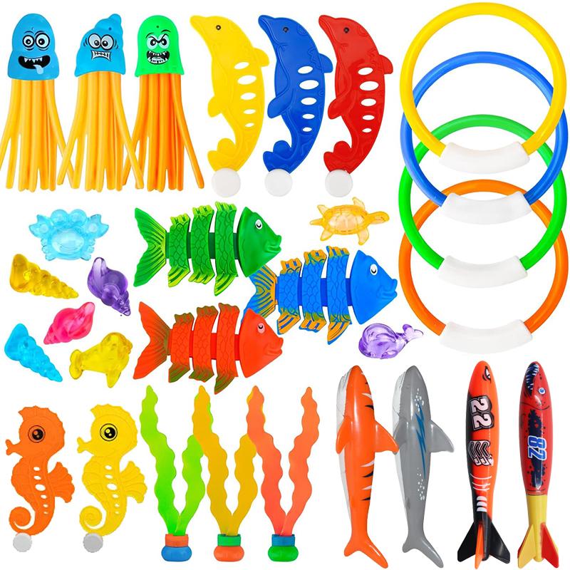 Diving Props Swim Pool Decoration Colored Plastic Summer Water Play Equipment Training Outdoor Leisure Entertainment TMZ